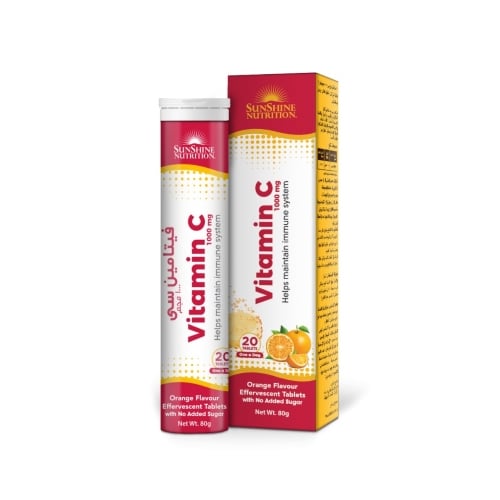 Sunshine Nutrition Vitamin C 1000 mg Orange Flavour Effervescent 